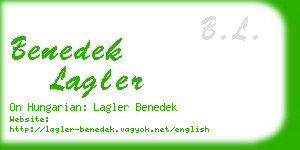 benedek lagler business card